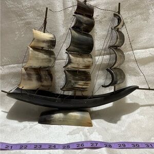 Vintage Steer Horn Clipper Sailing Ship